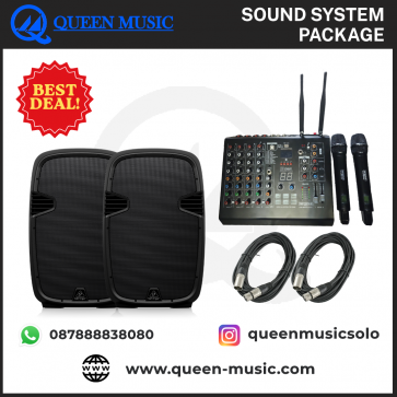 Paket Speaker Aktif Behringer 15 inch + Mixer Recording tech 